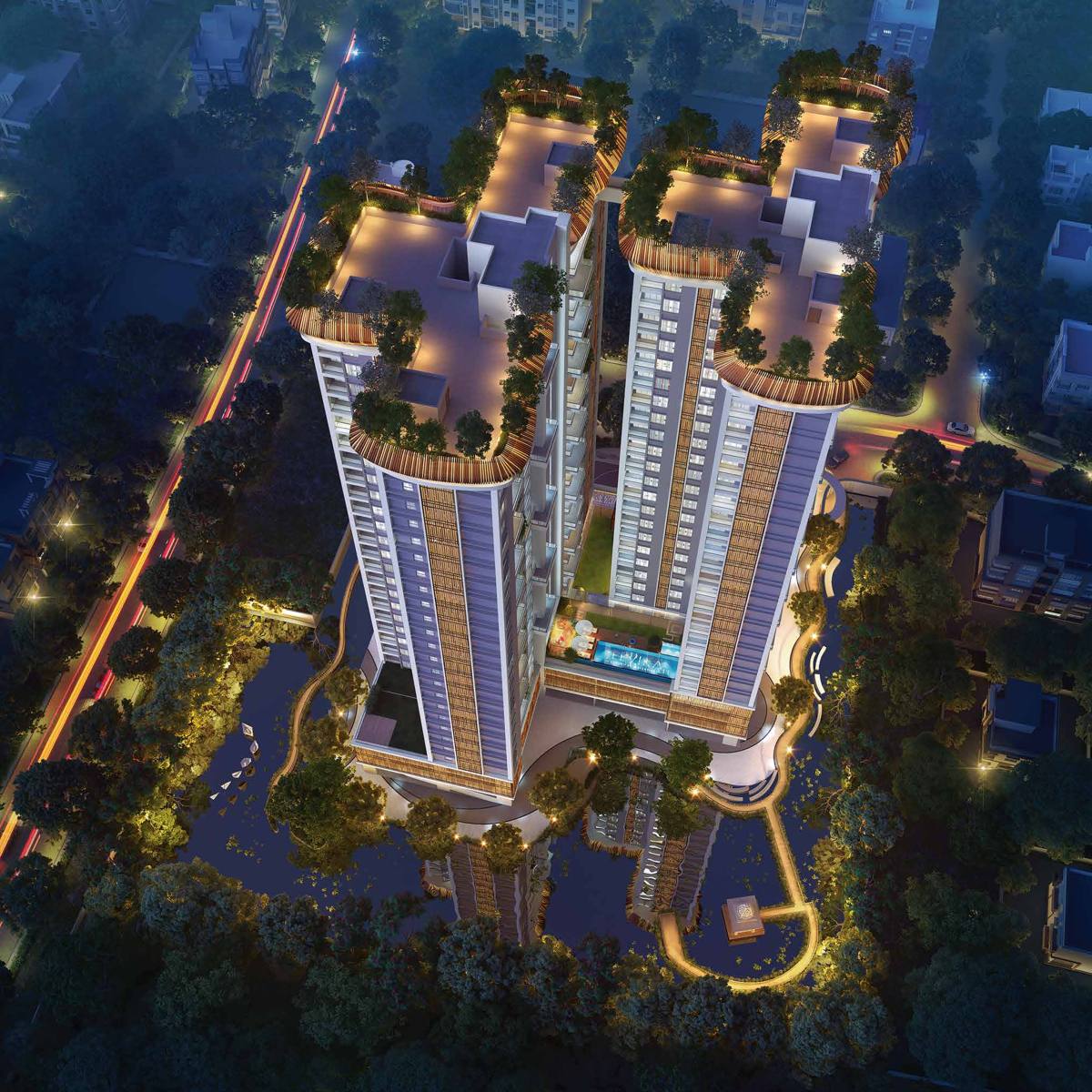 Jeevika aerial night view