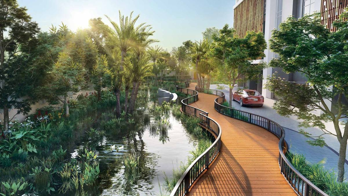 Pond view walkway